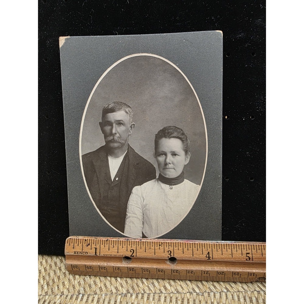 Antique Cabinet‎ Card Photo Couple c1890s Mackley Studio Columbia City Indiana - Picture 7 of 7
